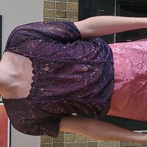 Purple Floral Boho Top